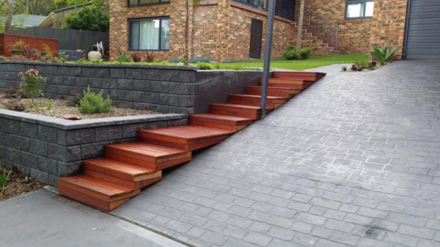 External wooden staircase